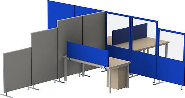 Immagine prodotto eurokraft pro Parete divisoria fonoassorbente, pannello con finestra, altezza 1600 mm
