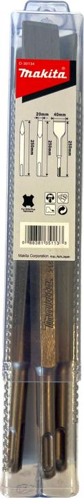 Actual product image Makita D-30134 Chisel set 3 pcs. SDS plus 250 mm length bull point / cold chisel / scaling chisel