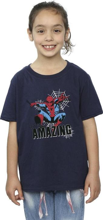 Actual product image Girls Spider-Man Amazing Cotton T-Shirt (140, 146)