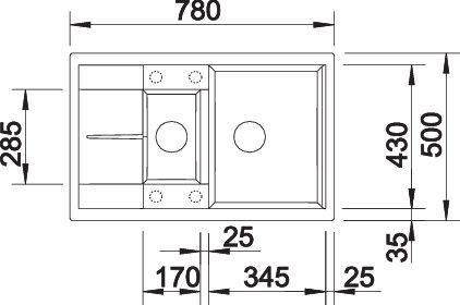 Actual product image Blanco Metra 6 S Compact (Top-mounted sink, 78 cm, 50 cm)