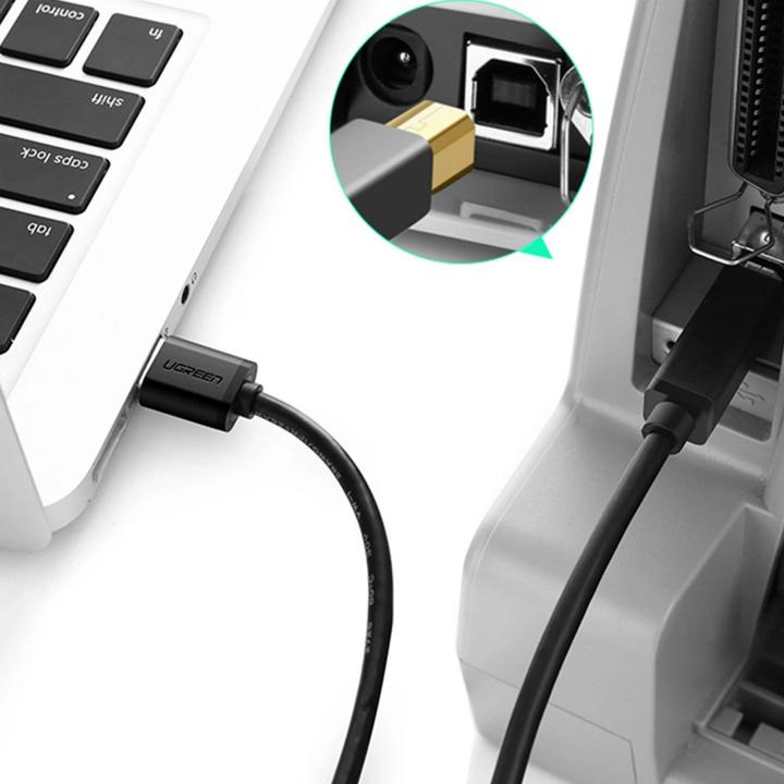Image du produit Ugreen Câble d'imprimante USB 3.0 A-B US210, 1m (noir) (1 m, USB 3.0)