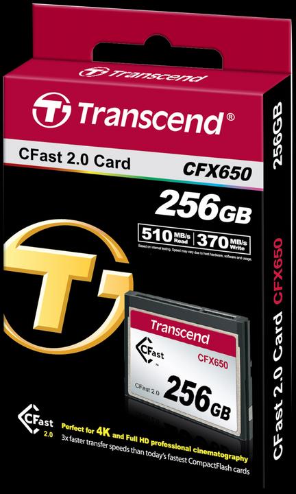 Image du produit Transcend CFast 2.0 CFX650 256GB (256 Go, CFast 2.0)