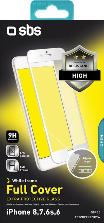 Image du produit SBS Protection d'écran en verre Full Cover pour iPhone 8/7/6s/6 (1 pièce(s), Apple iPhone 8)