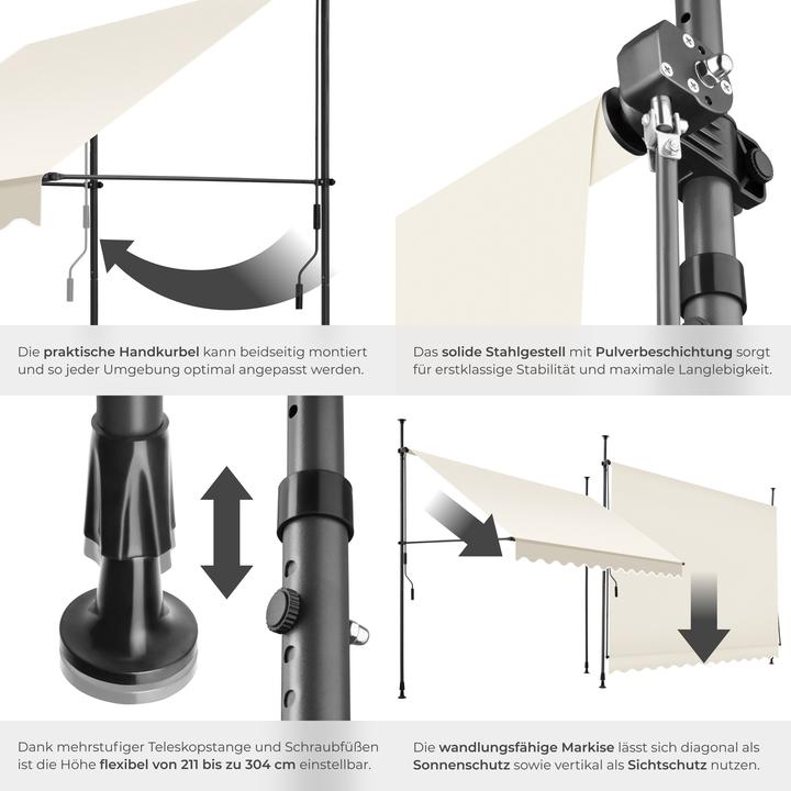 Immagine prodotto tectake Tenda da sole a morsetto (3 m)