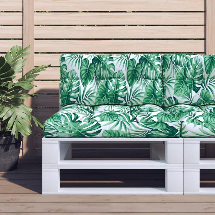 Actual product image VidaXL Pallet cushion Pallet cushion Pallet sofa Back cushion Leaf pattern (70 x 40 x 12 cm)