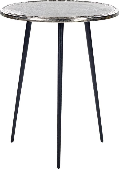 Produktbild Beliani Beistelltisch silber / schwarz rund ⌀ 43 cm TELFER