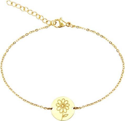 Immagine prodotto HCA Armband - "Your Flower" - Edelstahl vergoldet - Gänseblümchen (20 cm, Acciaio inossidabile)