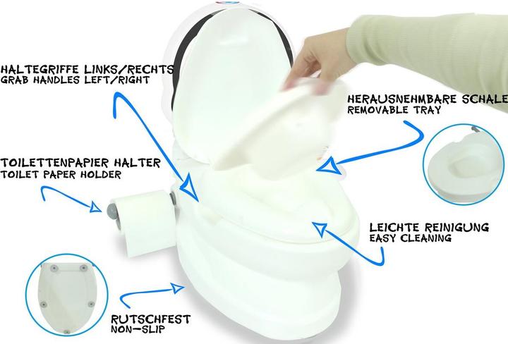 Actual product image Jamara My Little Toilet Penguin with Flushing Sound and Toilet Paper Holder