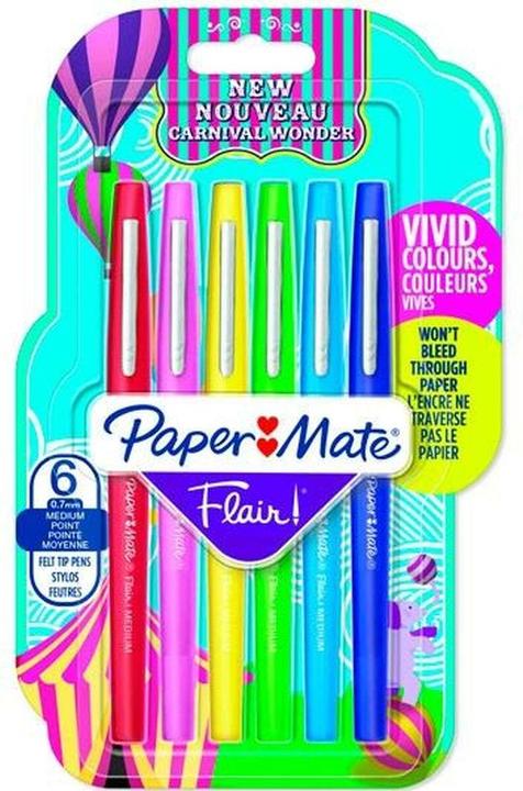 Image du produit Paper Mate Set de marqueurs Flair Coloré 6 pièces (2 pièces) (Multicolore, 1.10 mm, 2 x)