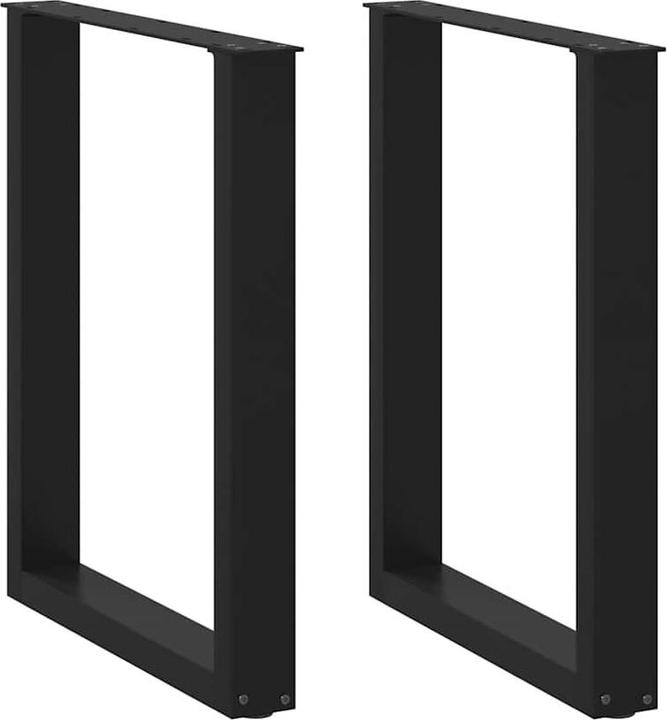 Produktbild VidaXL Couchtischbeine U-Form 2 Stk. Schwarz 60x(72-73) cm Stahl Tischbein