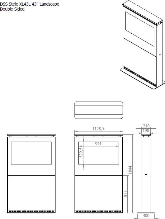 Image du produit DSS Stèle d'intérieur Landscape, écran 43", noir