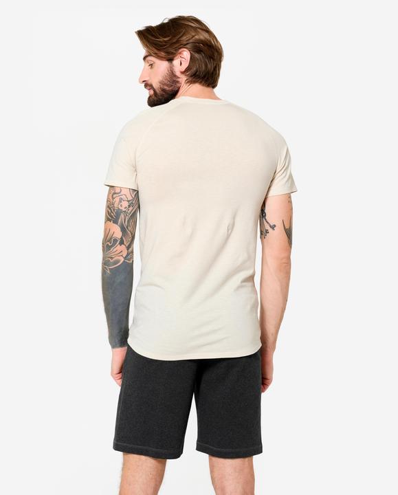Image du produit Kimjaly T-shirt de yoga manches courtes doux homme, beige lin (S)