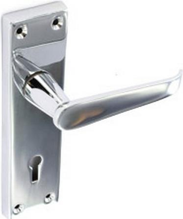 Actual product image Securit Door handle with lock chrome flat (Door handle)