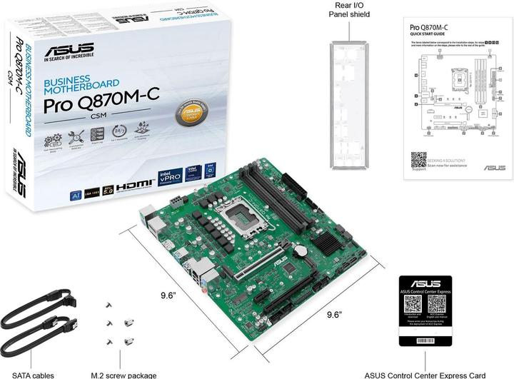 Actual product image ASUS MB PRO Q870M-C-CSM (Socket S1, mATX)