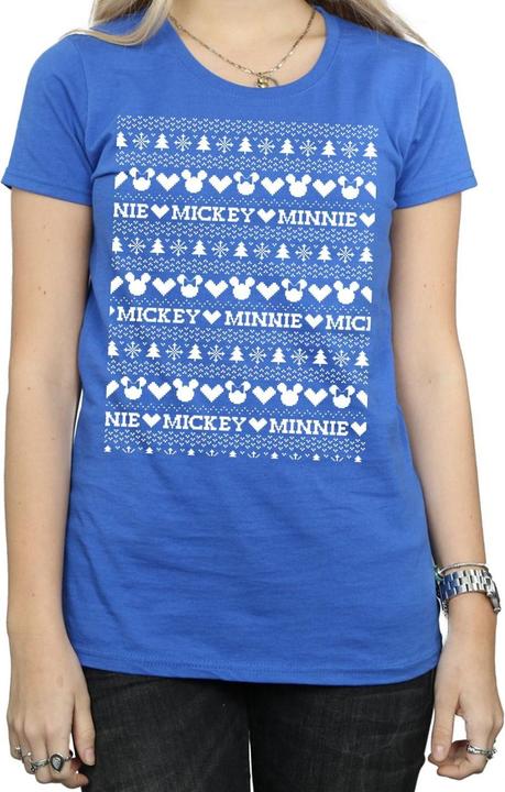Immagine prodotto Disney Mickey And Minnie Christmas Fair Isle Maglietta Donna (L)