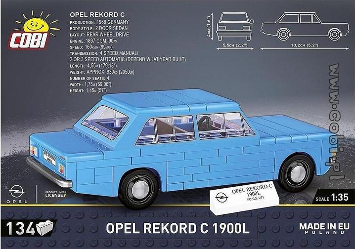 Produktbild Cobi Youngtimer 24598 - Opel Rekord C 1900 L, Bausatz, 1:35, 134 Bauteile