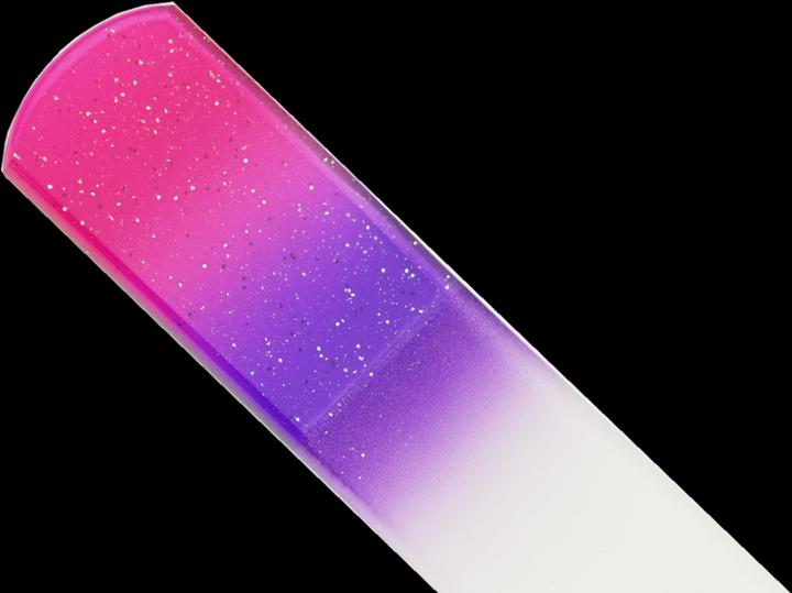 Immagine prodotto Lima in vetro per pedicure, bifacciale, magenta/viola con glitter, lunghezza: 13,5 cm