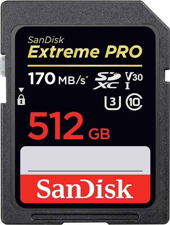 SanDisk Extreme Pro SDXC U3 (512 GB, SDXC, U3, UHS-I)