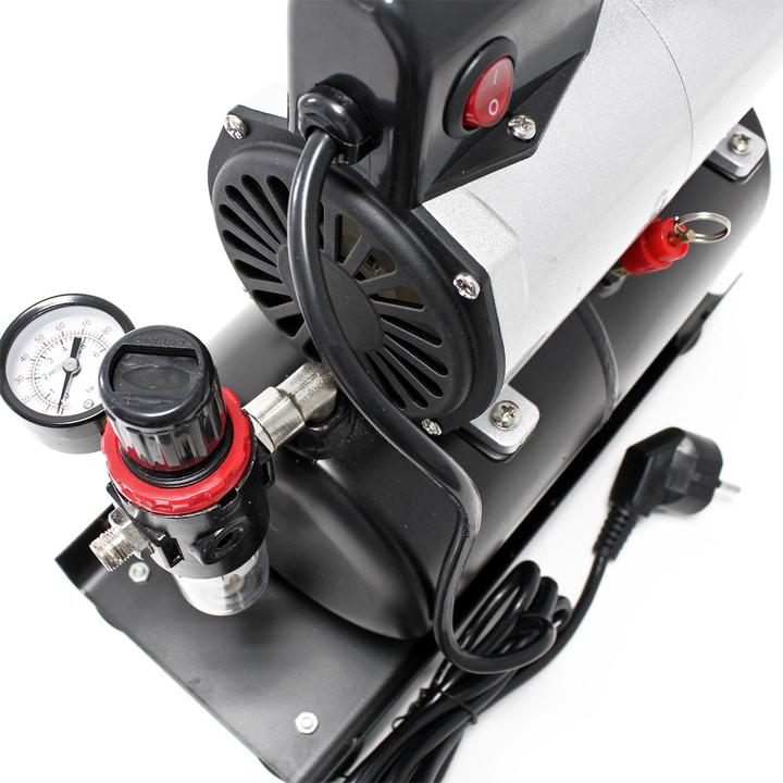 Image du produit Wiltec Compresseur Airbrush AF186A Réserv. air 1 cyl. 4 bar Coup. automatique (4 bar, 3 l)