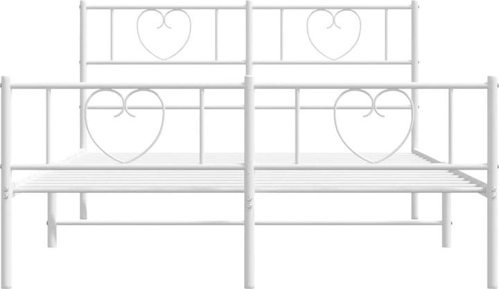 Immagine prodotto VidaXL Giroletto Testiera Pedana Letto in metallo Letto matrimoniale Bianco 120x190cm (120 x 190 cm)