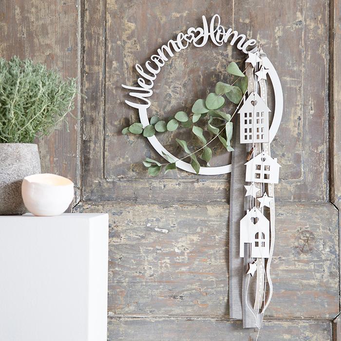 Immagine prodotto Halbach Set di anelli in legno "Welcome Home", 10 pezzi, Ø circa 26 cm