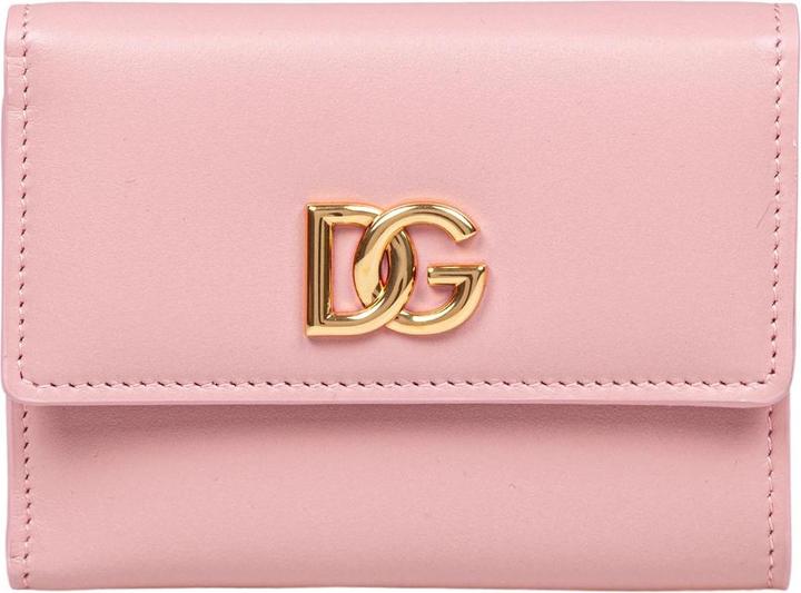 Image du produit Dolce & Gabbana leather wallet with metal dg logo in pink and yellow color