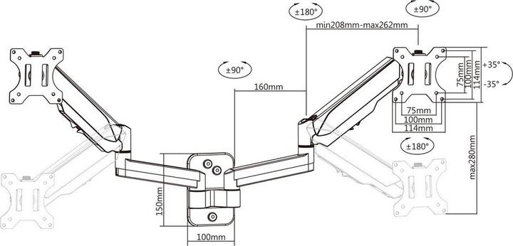 Actual product image Multibrackets Monitorhalter DualWall