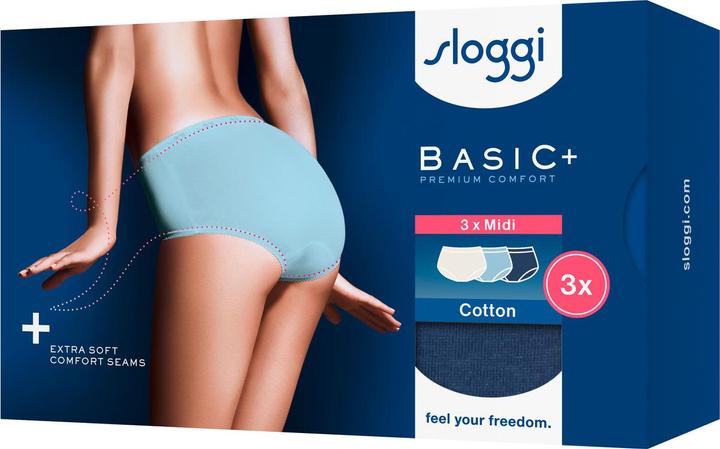 Image du produit Sloggi Unterhose BASIC+ MIDI Damen-Slip 3er Pack (40, Lot de 3)