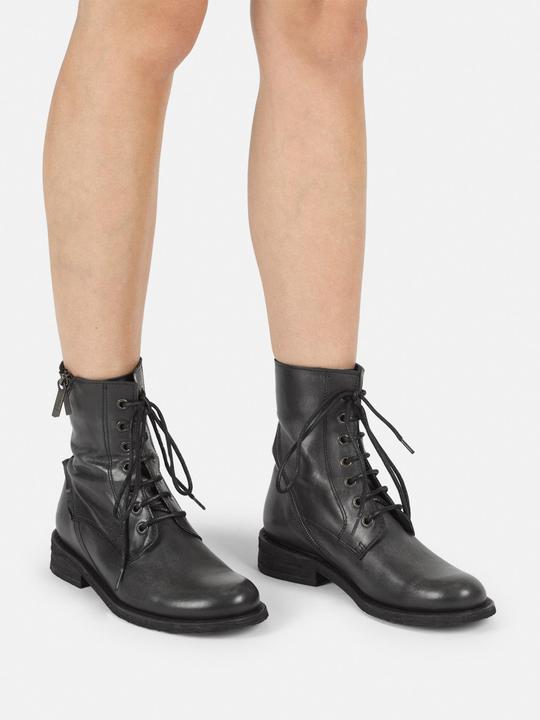 Produktbild Felmini GREDO D898 Biker-Schnürstiefel aus schwarzem Leder mit Vintage-Finish. Diese Stiefel fangen die Esse (36)