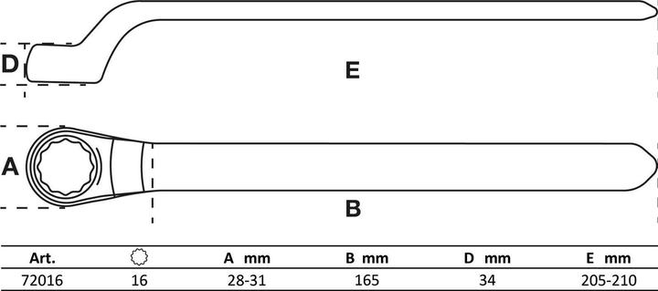 Produktbild BGS VDE-Einringschlüssel tief gekröpft SW 16 mm (16 mm)