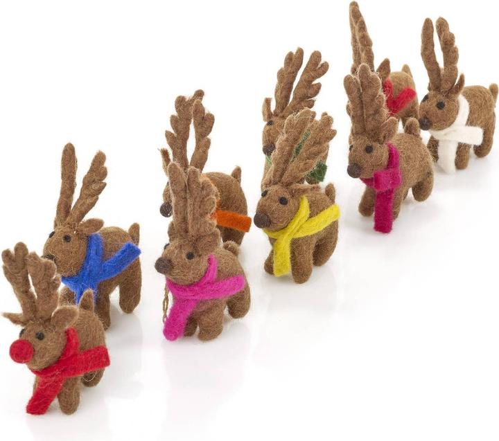 Image du produit Felt so good Décorations de Noël en feutre - Lot de 9 rennes avec Rudolph