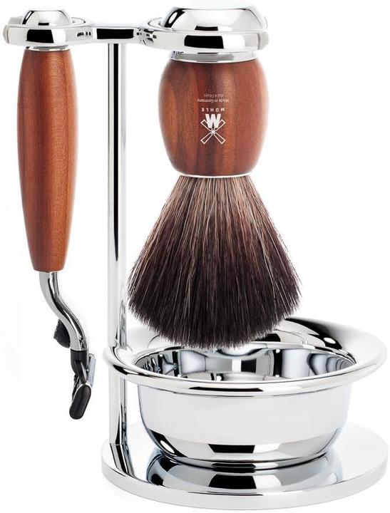 Actual product image Mühle Shaving set, 4-piece with bowl, shaving brush with black fibre, 3-blade razor (Shaving brush)