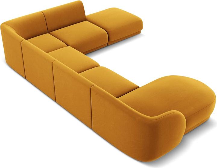 Actual product image Micadoni Velvet Panoramic Right Corner Sofa, "Miley", 6 Seats, 330x255x70Made in Europe (Sofa landscape)