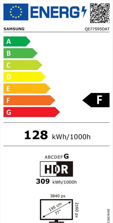 Etichetta energetica Samsung QE77S95D (UE) (77", S95D, OLED, 4K, 2024)