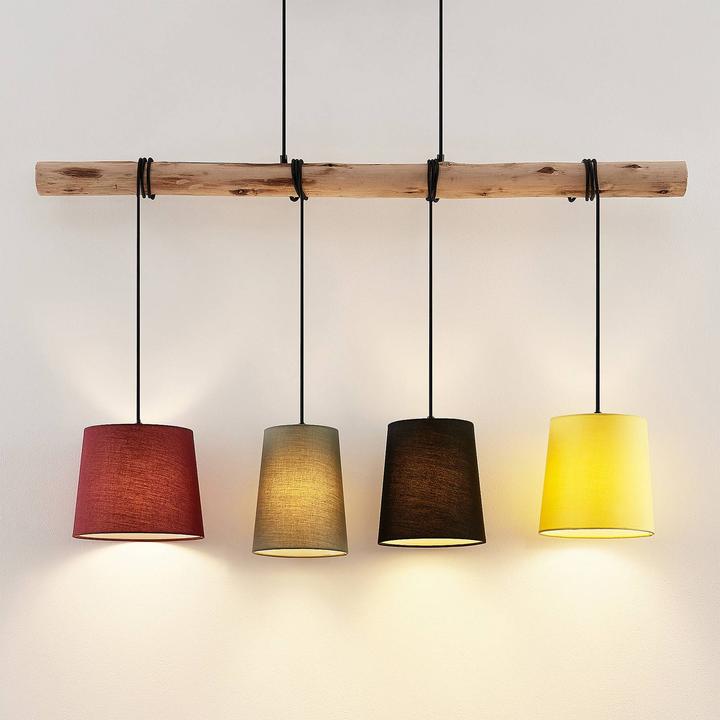 Produktbild Lindby Moskau 4 Pendelleuchte Red/Grey/Black/Yellow (E27)