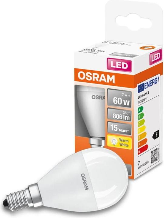 Actual product image Osram Star Classic P (E14, 60 W, 806 lm, 1 x, F)