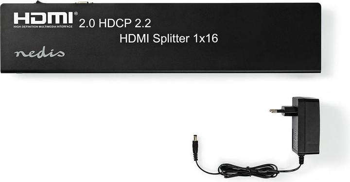 Produktbild Nedis HDMI Splitter| 2 x 8-Port| Eingang| USB A Buchse 16x Ausgang|