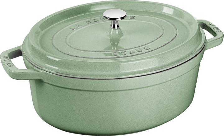 Staub Ovale gietijzeren pan 4 2 ltr mint (Braadpan + kasserol, Gietijzer)