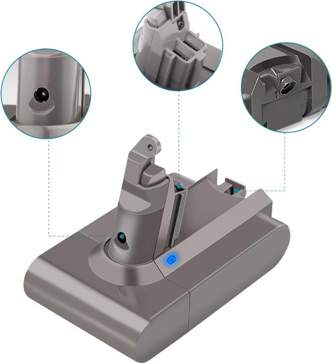 Actual product image Acconic Akku für Dyson V6 DC56 DC58 DC59 DC61 DC62 DC72 DC74 SV03 SV04 SV05 SV06 SV07 SV09