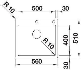 Produktbild Blanco Claron 500-IF/A (Aufsatzspülbecken, 56 cm, 51 cm)