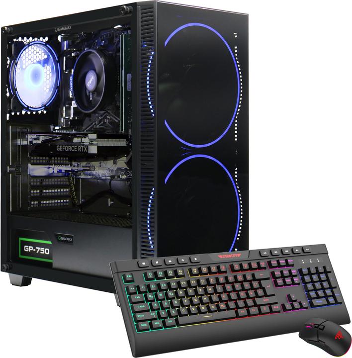 Produktbild Hyrican GAMEMAX Black Hole 7437 Ryzen 5 7500F 32GB DDR5 1TB SSD RTX 4070 (AMD Ryzen 5 7500F, 32 GB, 1000 GB, GeForce RTX 4070)