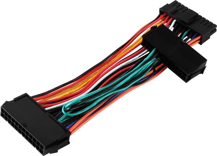 Produktbild Silverstone SST-PP10 - Netzteil Adapter Kabel, Dual-24-Pin Buchse + Single-24Pin Stecker, für Den