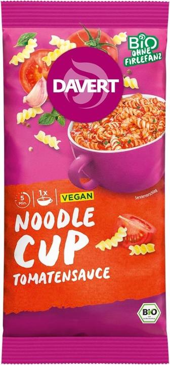 Actual product image Davert Noodle Cup Tomato Sauce Organic (67 g)