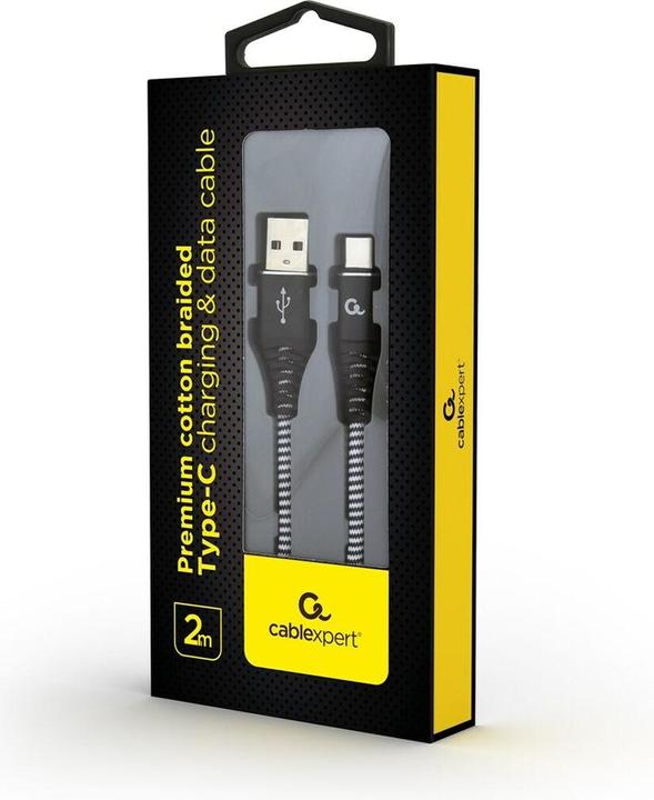 Produktbild Gembird CC-USB2B-AMCM-2M-BW USB Kabel USB 2.0 USB A USB C Schwarz (2 m, USB 2.0)