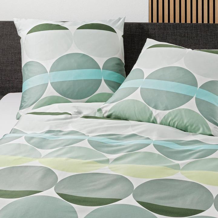 Produktbild Janine Mako-Satin Bettwäsche J.D. 87104 salbeigrün (Bettwäsche Set, 160x210 cm + 65x100 cm)