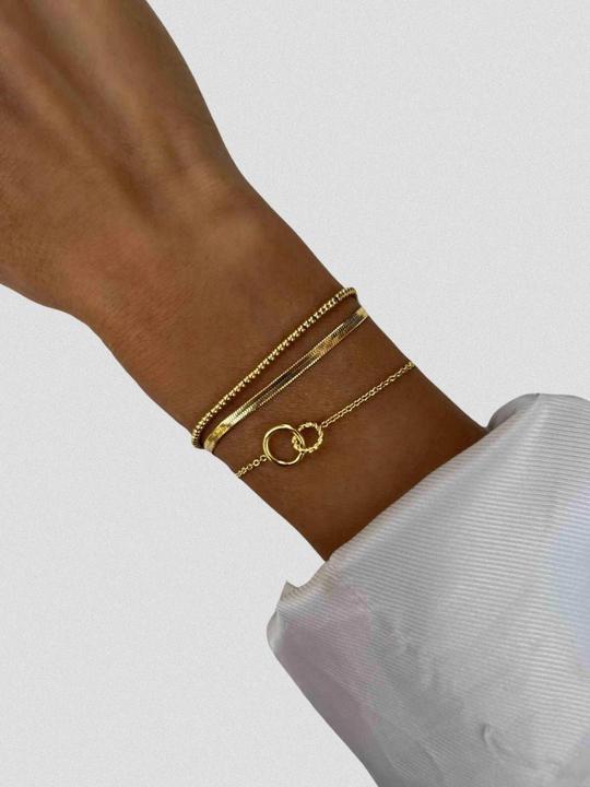 Actual product image Tara Style Everyday Classics bracelet - bracelet set (waterproof) (18k gold-plated stainless steel, 100% waterproof)