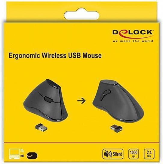 Produktbild Delock Ergonomische Maus (Kabellos)