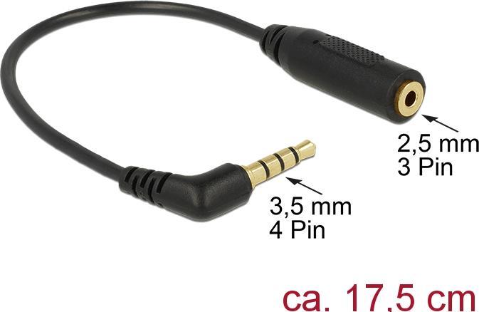 Actual product image Delock jack plug 4 pin - jack socket 3 pin (0.18 m, 2.5mm)