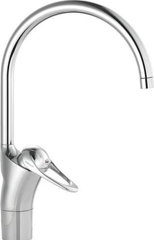 Image du produit FM Mattsson FMM - MORA FMM9000E II etgrebs køkkenarmatur med C-svingtud 233 mm i krom og Soft Closing System og