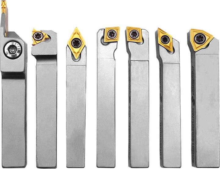Produktbild Paulimot Drehmeissel-Set mit Wendeplatten, vernickelt, 10 mm, 7-teilig (10 mm)